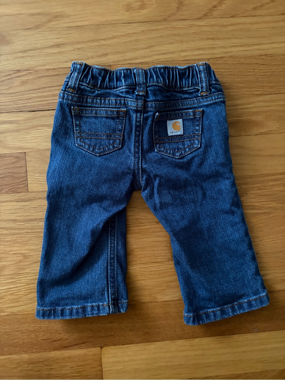 Carhartt | Baby Denim Jeans Elastic Waist Classic Logo | Blue Medium Wash |  6M
